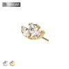 IMPLANT GRADE TITANIUM THREADLESS PUSH IN CZ HEART MARQUISE TOP PART